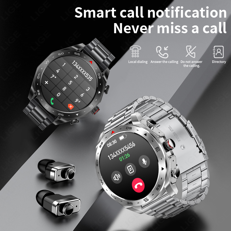 LIGE TWS Earbuds Bluetooth Hea - Smartwatch Noise Watches For Women review and price