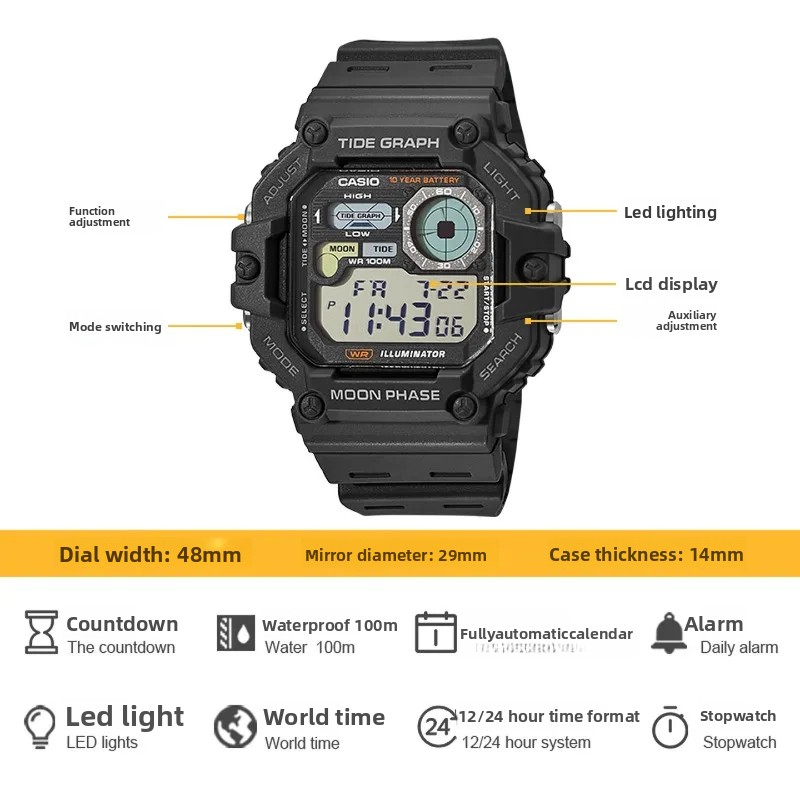 Casio WS-1700H Series Digital  - Vintage Digital Watch review and price